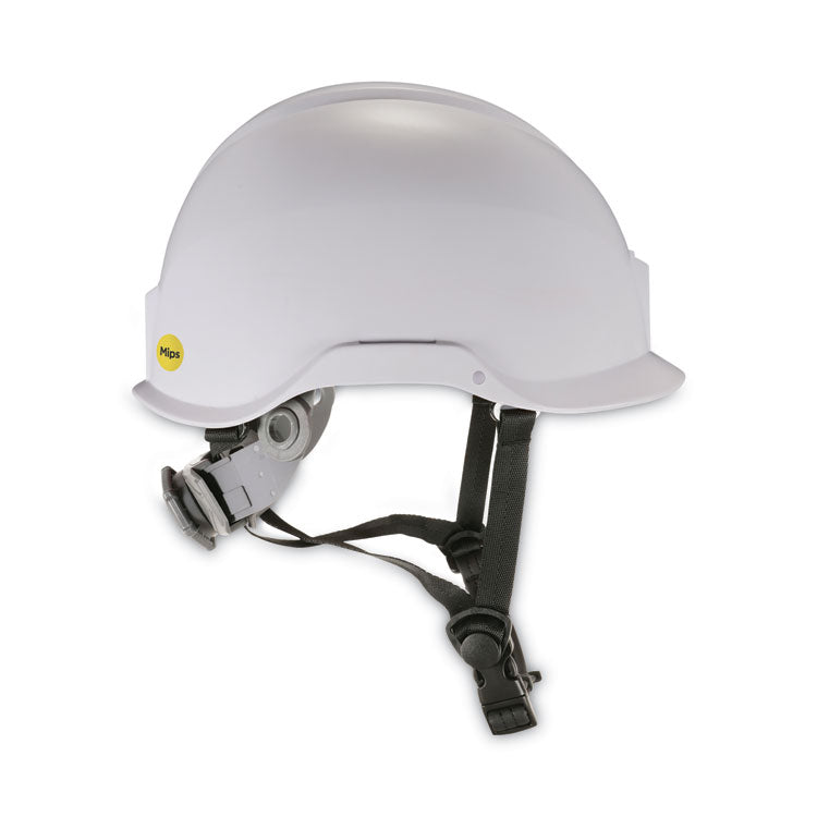 Skullerz 8974-MIPS Class E Safety Helmet with MIPS Technology, MIPS 6-Point Ratchet Suspension, One Size Fits Most, White