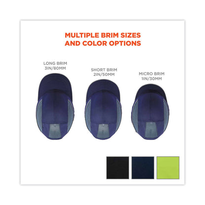 Skullerz 8950 Bump Cap, Micro Front Brim, 3X-Small to Large (Up to 7.5), 0.01" Insert, Lime