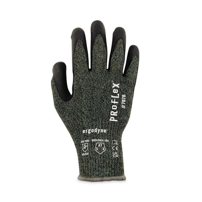 ProFlex 7070 ANSI A7 Nitrile Coated CR Gloves, EN388: 4X42F, 9" Long, 2X-Large, Green, 12 Pairs