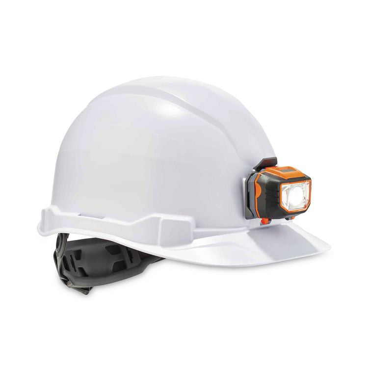 Skullerz 8970LED Class E Hard Hat Cap Style with LED Light, 4-Point Standard Ratchet, One Size Fits Most (6.5 to 8), White