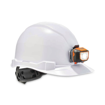 Skullerz 8970LED Class E Hard Hat Cap Style with LED Light, 4-Point Standard Ratchet, One Size Fits Most (6.5 to 8), White