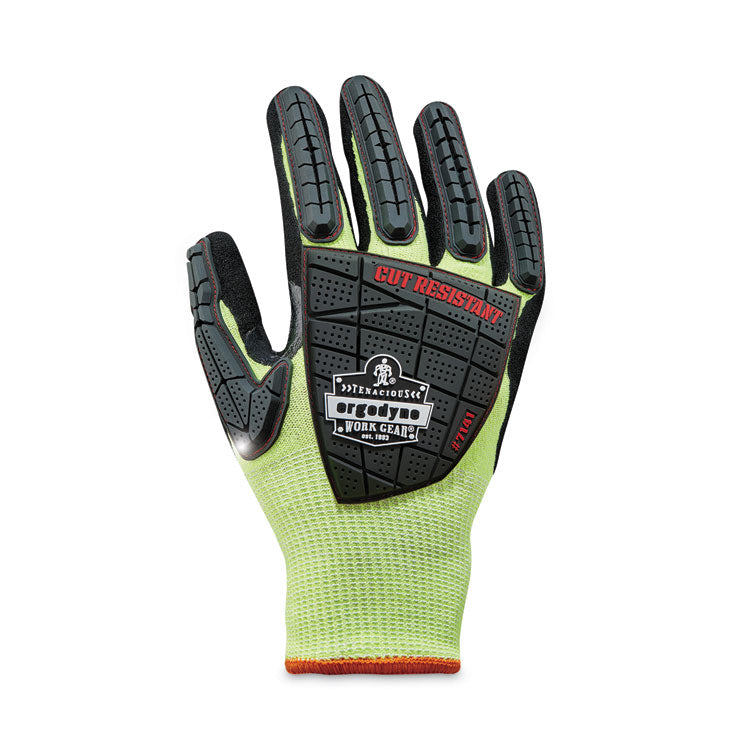 ProFlex 7141 ANSI A4 DIR Nitrile-Coated CR Gloves, EN388: 4X42DP, 9" Long, 2X-Large, Lime, Pair