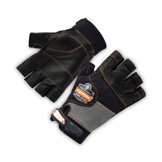 ProFlex 901 Half-Finger Leather Impact Gloves, EN388: 3122X, X-Large, Black, Pair