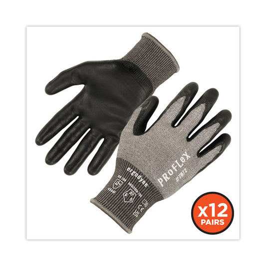 ProFlex 7072 ANSI A7 Nitrile-Coated CR Gloves, EN388: 4X44F, 9" Long, 2X-Large, Gray, 12 Pairs