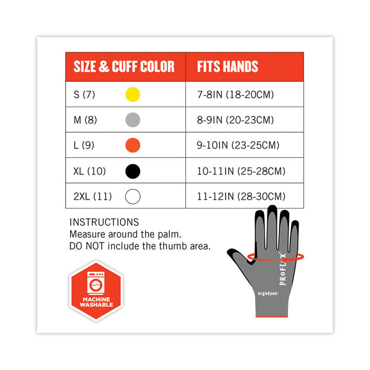 ProFlex 7072 ANSI A7 Nitrile-Coated CR Gloves, EN388: 4X44F, 9" Long, 2X-Large, Gray, 12 Pairs