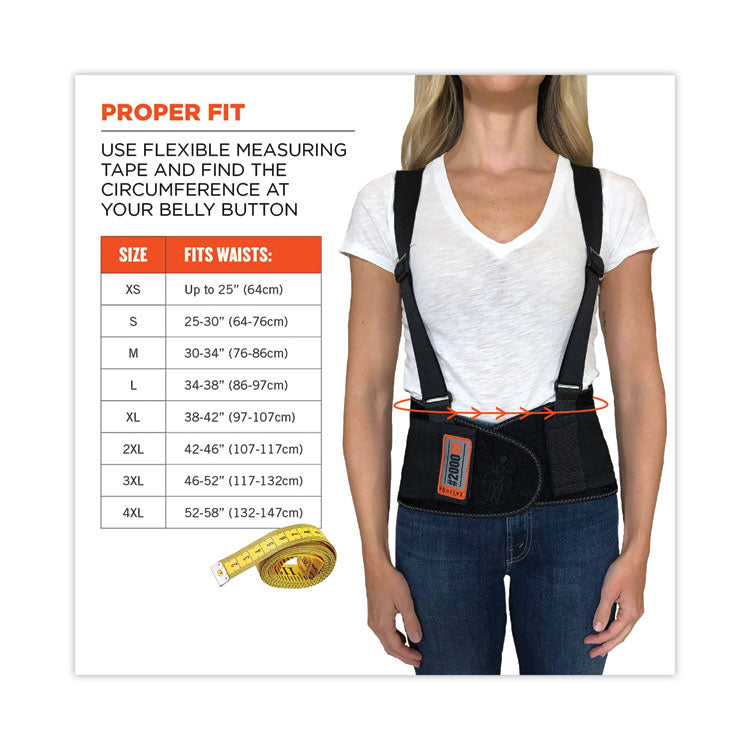 ProFlex 2000SF High-Performance Spandex Back Support Brace, 3X-Large, 46" to 52" Waist, Black
