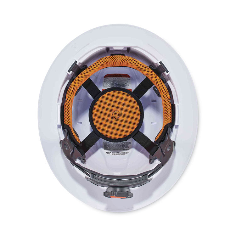 Skullerz 8971 Class E Hard Hat Full Brim, 4-Point Ratchet Suspension, One Size Fits Most (6.5 to 8), White