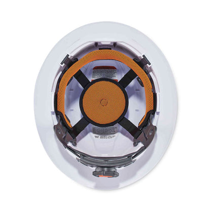 Skullerz 8971 Class E Hard Hat Full Brim, 4-Point Ratchet Suspension, One Size Fits Most (6.5 to 8), White
