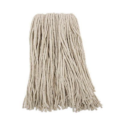 Premium Cut-End Wet Mop Heads, Cotton, 16 oz, White, 12/Carton