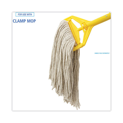 Premium Cut-End Wet Mop Heads, Cotton, 16 oz, White, 12/Carton