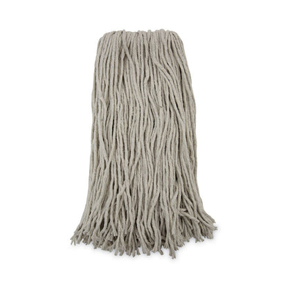 Premium Cut-End Wet Mop Heads, Cotton, 20 oz, White, 12/Carton
