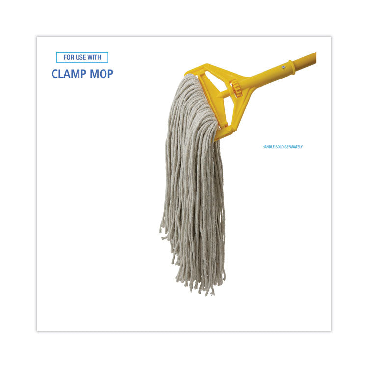 Premium Cut-End Wet Mop Heads, Cotton, 20 oz, White, 12/Carton