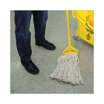 Premium Cut-End Wet Mop Heads, Cotton, 20 oz, White, 12/Carton