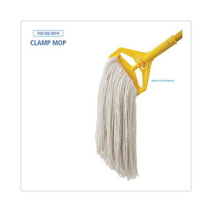 Premium Cut-End Wet Mop Heads, Rayon, 24 oz, White, 12/Carton