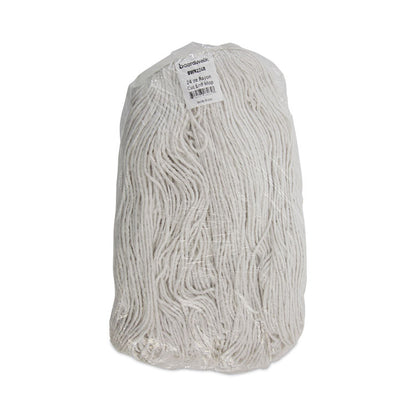 Premium Cut-End Wet Mop Heads, Rayon, 24 oz, White, 12/Carton