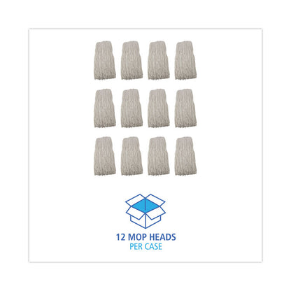 Premium Cut-End Wet Mop Heads, Rayon, 24 oz, White, 12/Carton