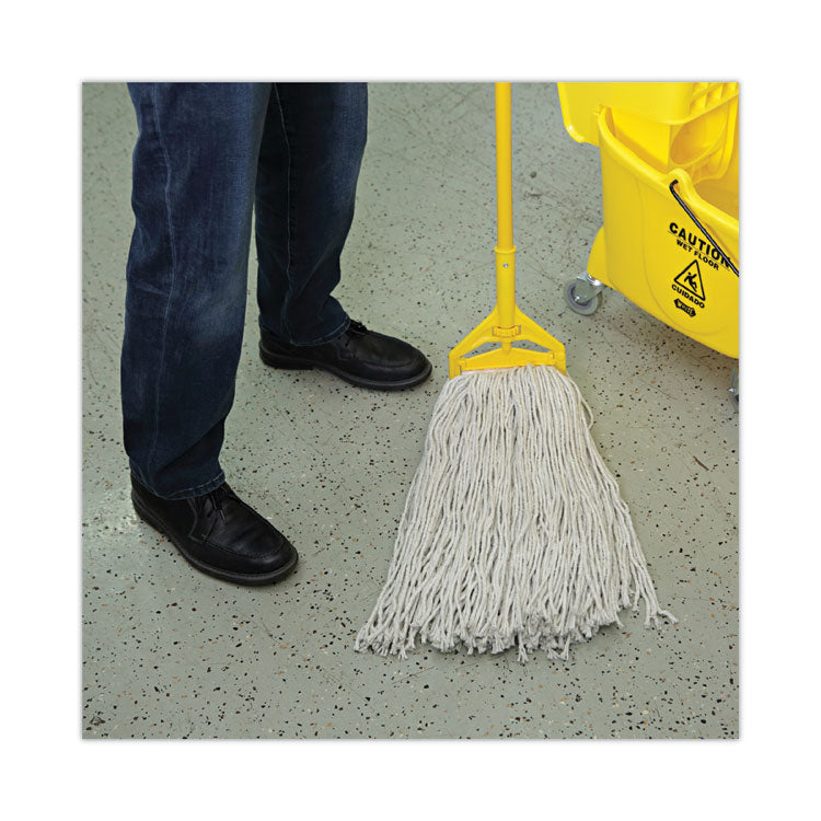 Mop Head, Premium Standard Head, Cotton Fiber, 32 oz, White, 12/Carton
