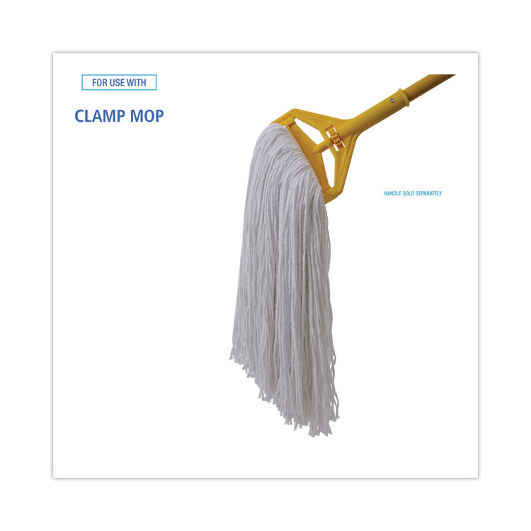 Mop Head, Premium Standard Head, Rayon Fiber, 32 oz, White, 12/Carton