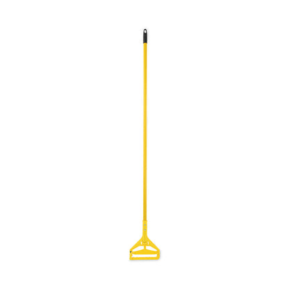 Looped End Mop Kit, Medium Blue Cotton/Rayon/Synthetic Head, 60" Yellow Metal/Polypropylene Handle