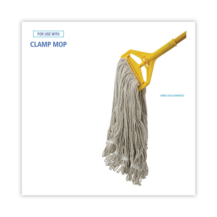 Pro Loop Web/Tailband Wet Mop Head, Cotton, 24 oz, White, 12/Carton
