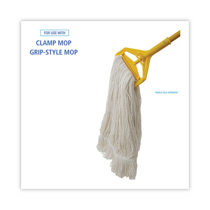 Pro Loop Web/Tailband Wet Mop Head, Rayon, 24 oz, White, 12/Carton