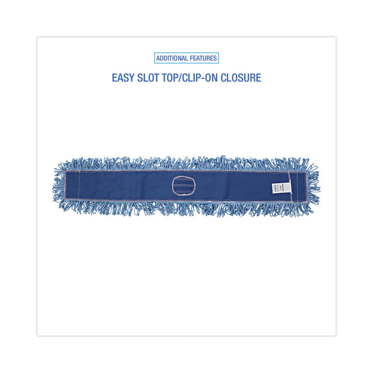 Dust Mop Head, Cotton/Synthetic Blend, 48" x 5", Blue