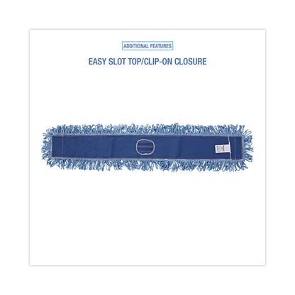 Dust Mop Head, Cotton/Synthetic Blend, 48" x 5", Blue