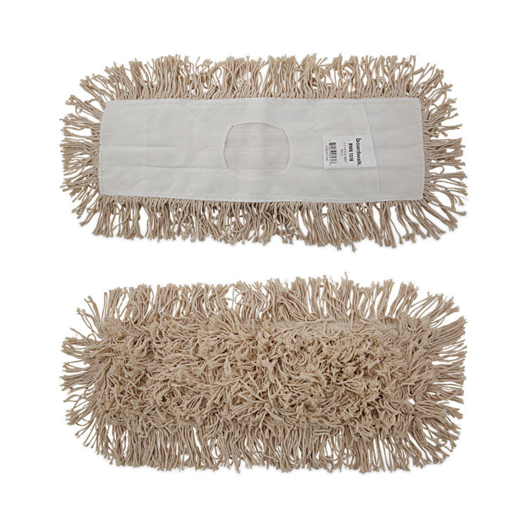 Industrial Dust Mop Head, Hygrade Cotton, 18 x 5, White