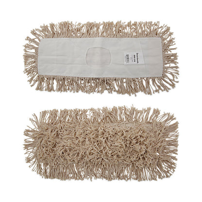 Industrial Dust Mop Head, Hygrade Cotton, 18 x 5, White