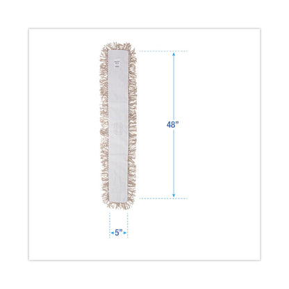 Industrial Dust Mop Head, Hygrade Cotton, 48 x 5, White