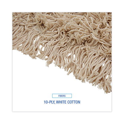 Industrial Dust Mop Head, Hygrade Cotton, 48 x 5, White