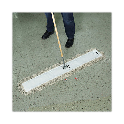 Industrial Dust Mop Head, Hygrade Cotton, 48 x 5, White