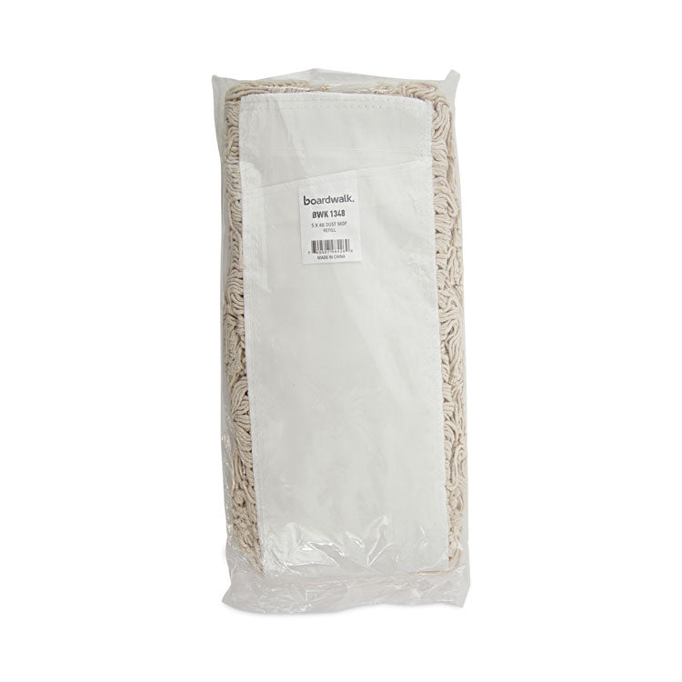 Industrial Dust Mop Head, Hygrade Cotton, 48 x 5, White
