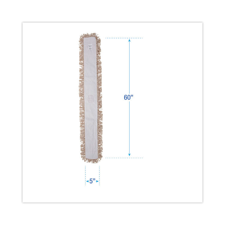 Industrial Dust Mop Head, Hygrade Cotton, 60 x 5, White