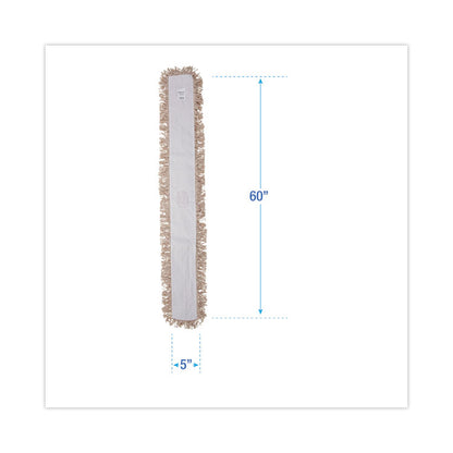 Industrial Dust Mop Head, Hygrade Cotton, 60 x 5, White