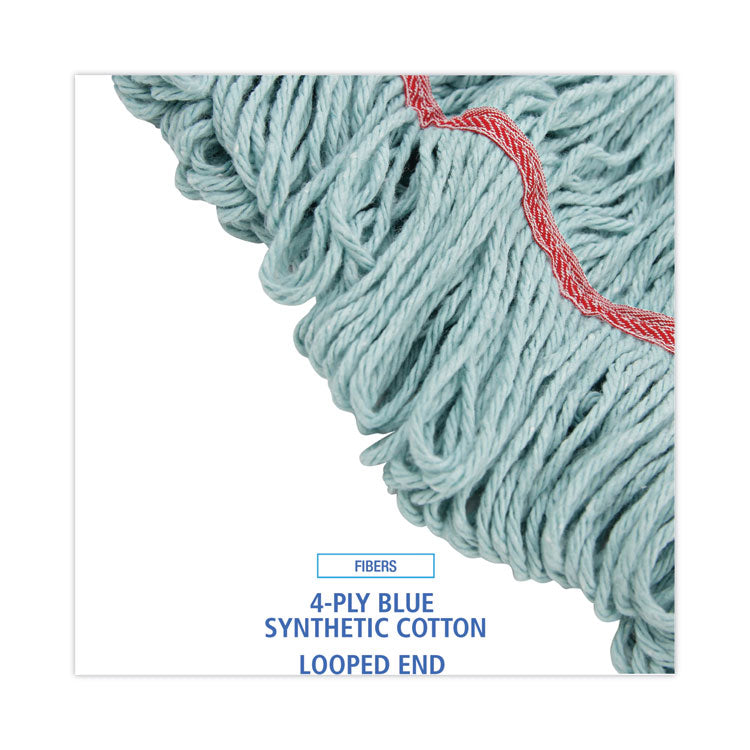 EchoMop with Looped-End Wet Head, Cotton/Rayon/Synthetic, Large, Blue, 12/Carton