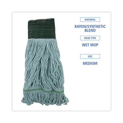 EchoMop with Looped-End Wet Head, Cotton/Rayon/Synthetic, Medium, Blue, 12/Carton