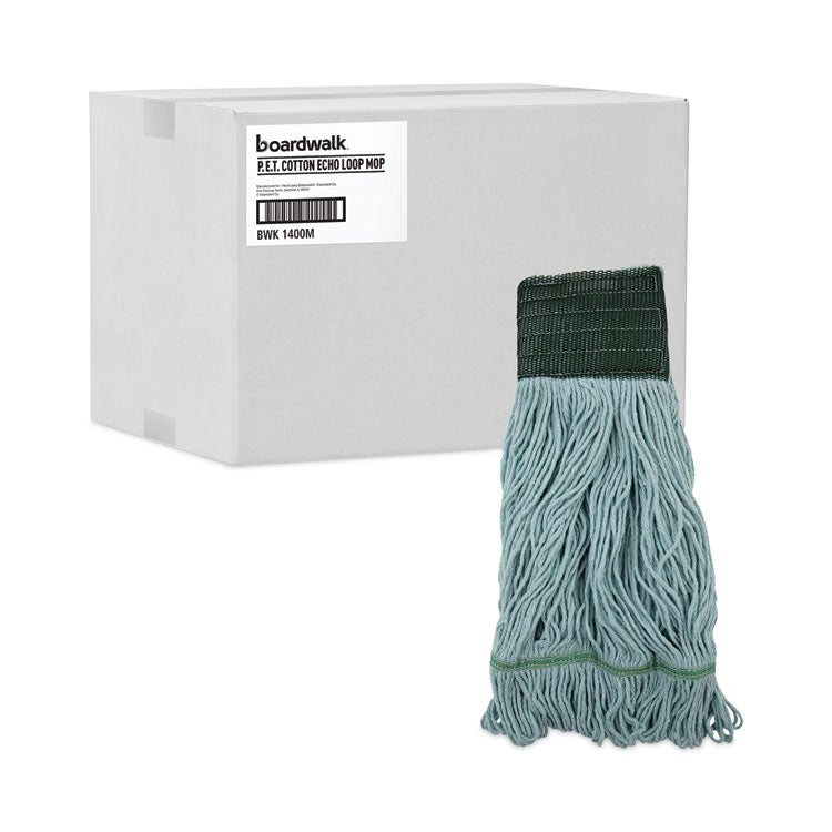 EchoMop with Looped-End Wet Head, Cotton/Rayon/Synthetic, Medium, Blue, 12/Carton