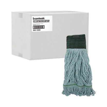 EchoMop with Looped-End Wet Head, Cotton/Rayon/Synthetic, Medium, Blue, 12/Carton