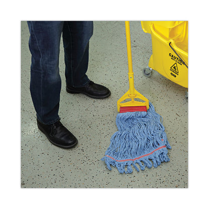 Pro Loop Web/Tailband Mop Head, Cotton/Polyester/Rayon, Large, Blue, 12/Carton