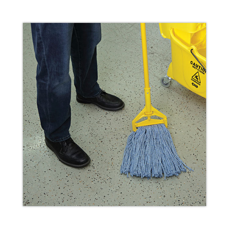 Mop Head, Standard Head, Cotton/Synthetic Fiber, Cut-End, #16, Blue, 12/Carton