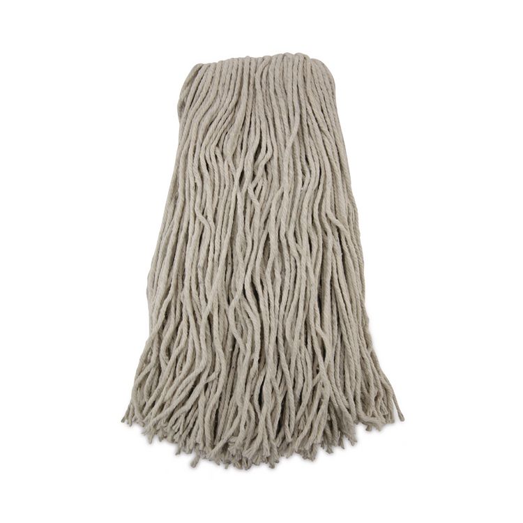 Cut-End Wet Mop Head, Cotton, #32, White, 12/Carton