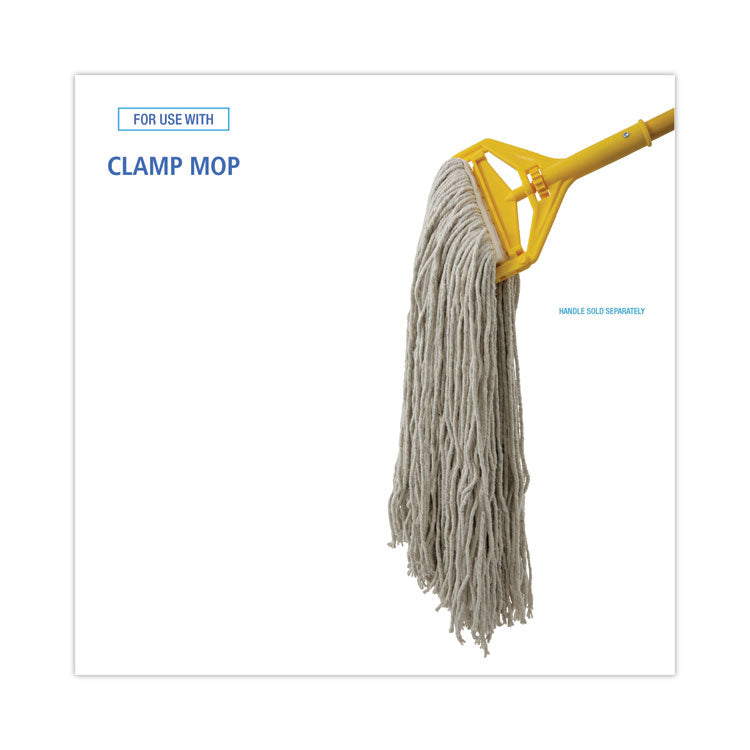 Cut-End Wet Mop Head, Cotton, #32, White, 12/Carton