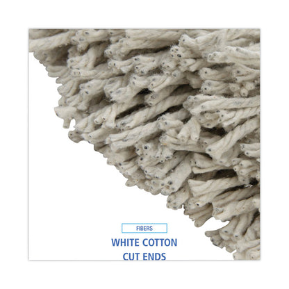 Cut-End Wet Mop Head, Cotton, #32, White, 12/Carton