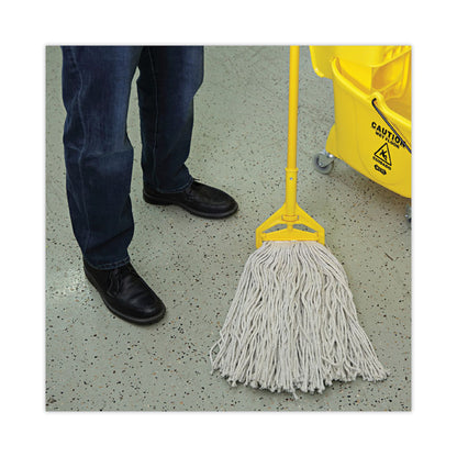 Cut-End Wet Mop Head, Cotton, #32, White, 12/Carton