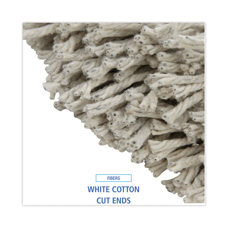 Cut-End Wet Mop Head, Cotton, #32, White