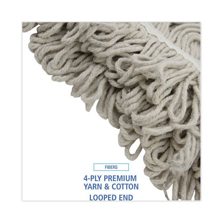 Mop Head, Loop Web/Tailband, Value Standard, Cotton, #32, White, 12/Carton