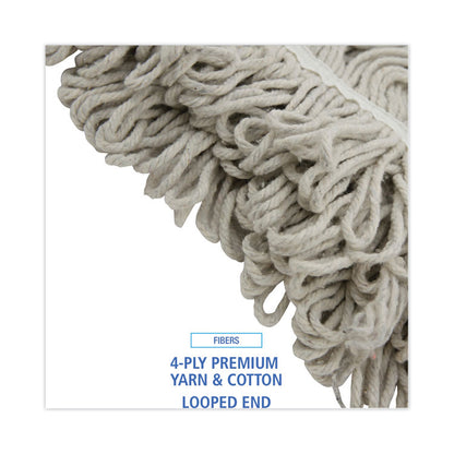 Mop Head, Loop Web/Tailband, Value Standard, Cotton, #32, White, 12/Carton