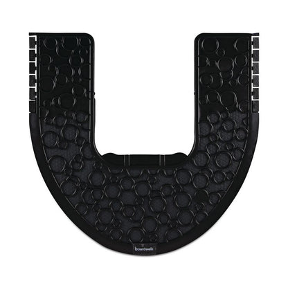 Commode Mat 2.0 Disposable Toilet Floor Mat, U-Shaped, Black/Gray Non-Slip Surface, 22" x 22", 6/Carton