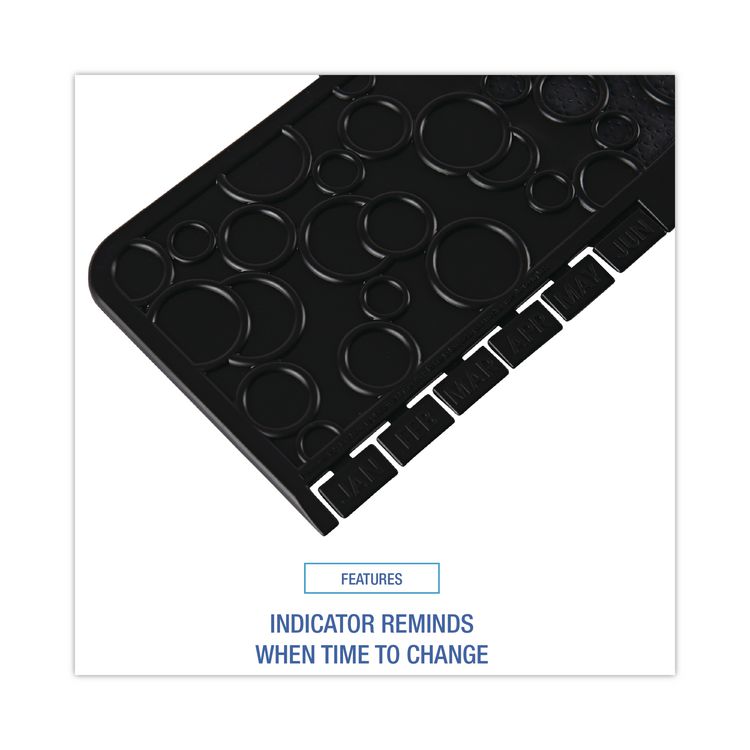 Commode Mat 2.0 Disposable Toilet Floor Mat, U-Shaped, Black/Gray Non-Slip Surface, 22" x 22", 6/Carton
